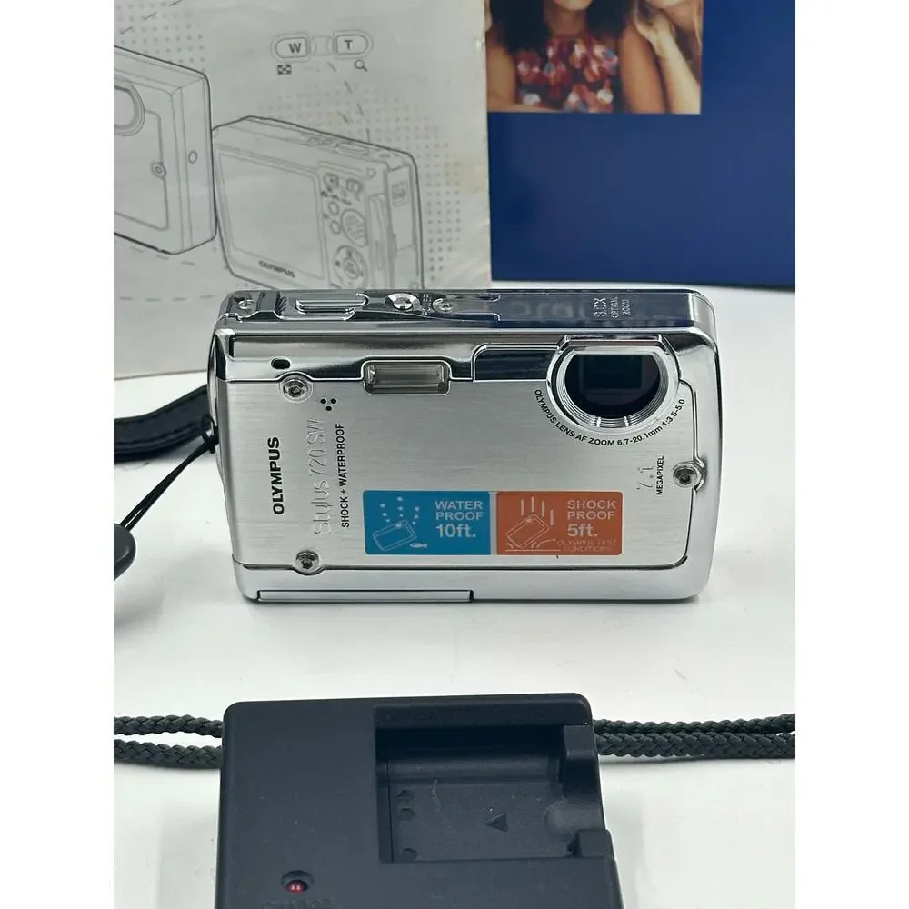 Olympus Stylus Digital Camera 720 SW Waterproof Shockproof - Works
